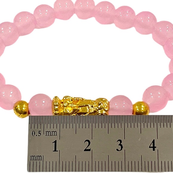 Rose Quartz Feng Shui Bracelet 8mm Self Love & Romance Style-A NWOT - Picture 5 of 10